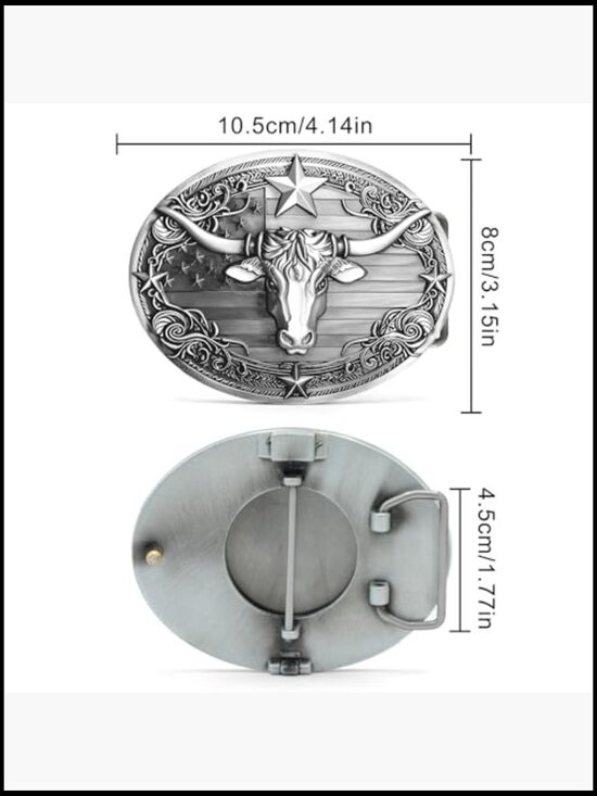 Western Belt Buckle with Beer Holder, Alloy Steel, Polished Finish main image 6